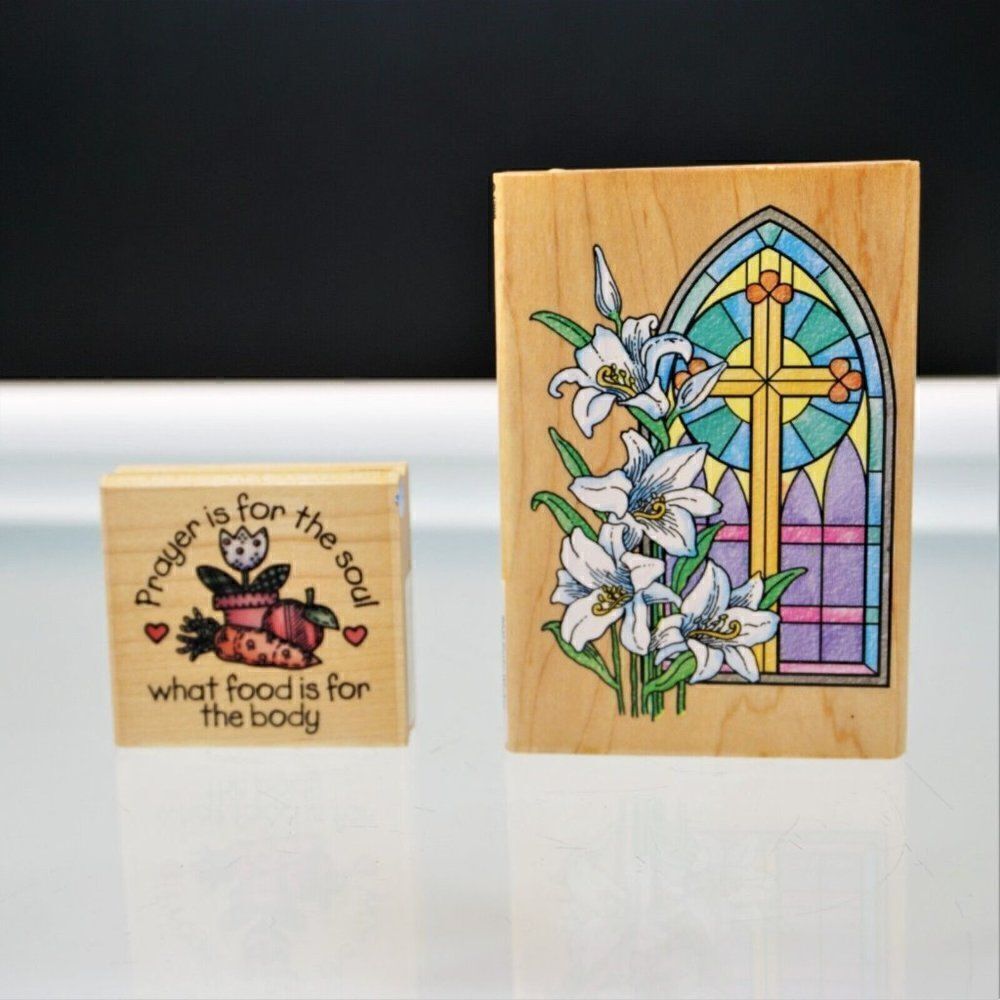 Easter Stamps Religious Prayer For The Soul And Easter Window Rubber Stamps